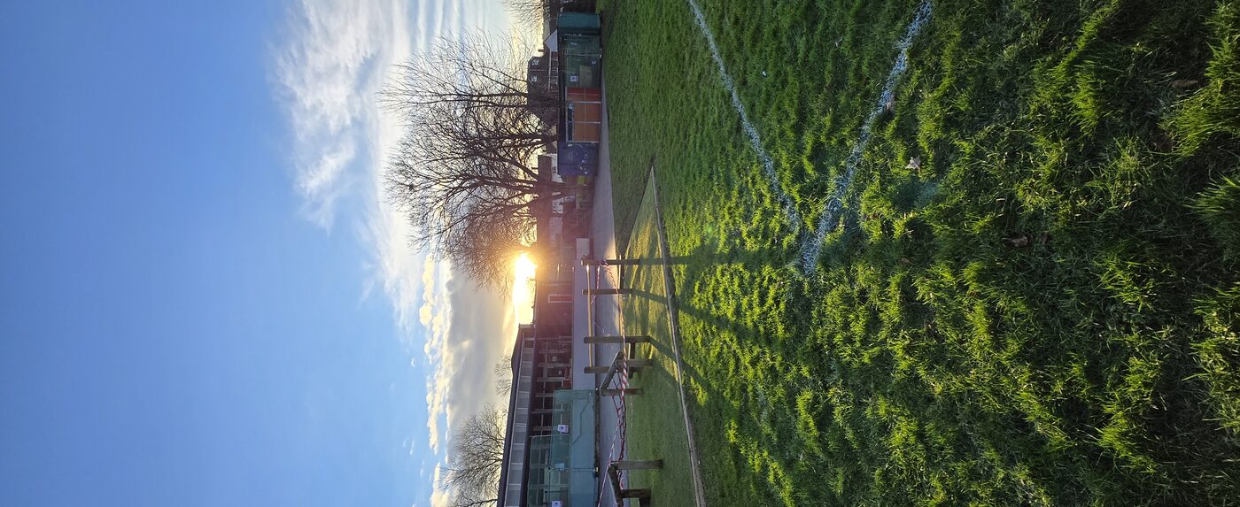 School playing field at golden hour — CM Gardening Ltd